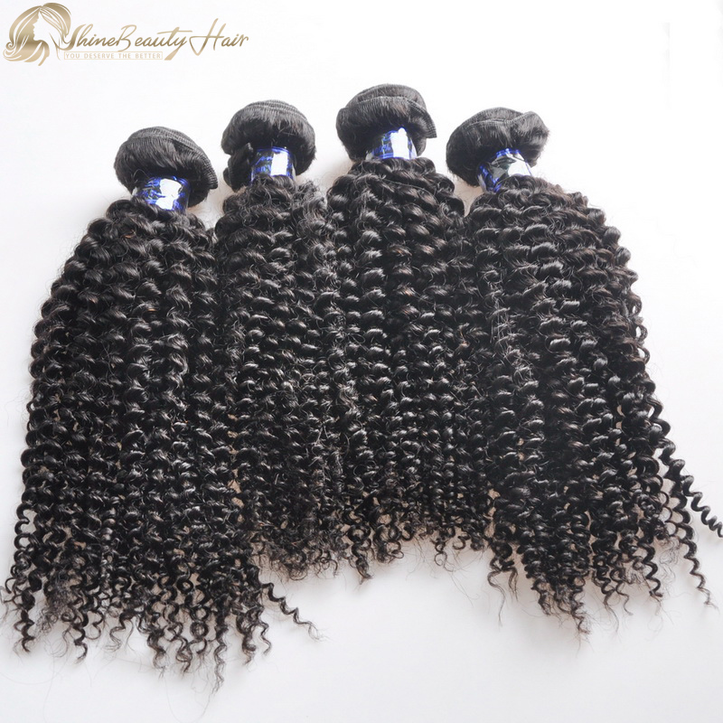 Shine Beauty Hair Factory Wholesale Brazilian Kinky Curly Human Hair Extension 4pcs/lot Free Express Shipping