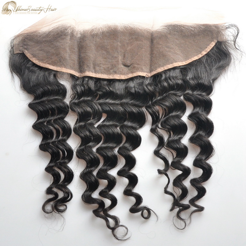 China Hair Factory Wholesale Loose Deep Wave Swiss Lace Frontal 13x4 Shine Beauty Hair Brand Free Shipping