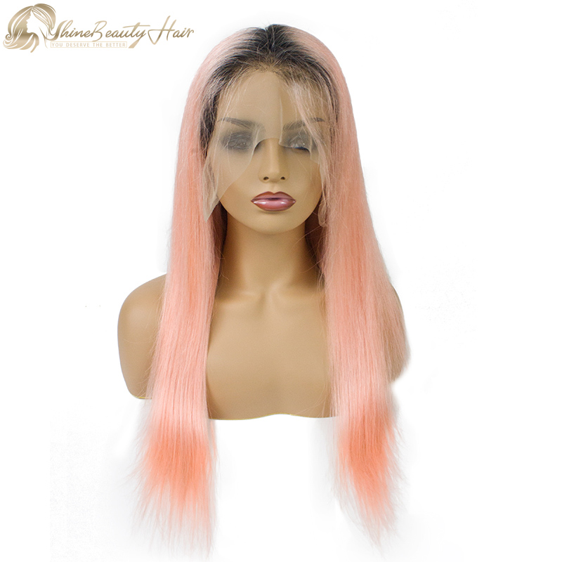 Shine Beauty Hair Brand Hot Sale Brazilian Hair 1BPink Color Lace Frontal Wig Affordable Price Free Shipping
