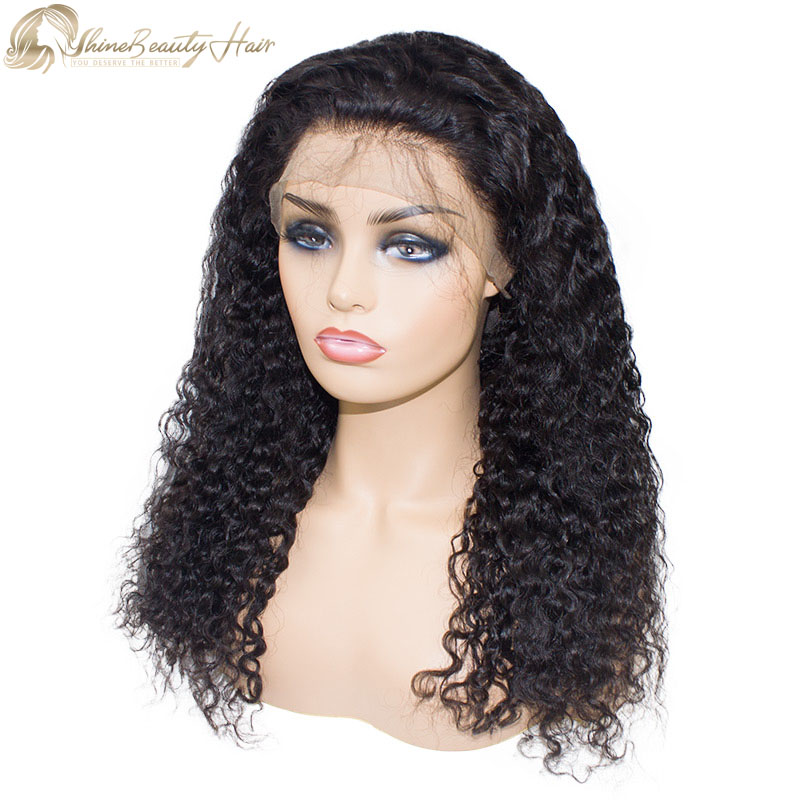 Shine Beauty Hair Brand Brazilian Hair Water Wave Lace Front Wig China Factory Free Shipping