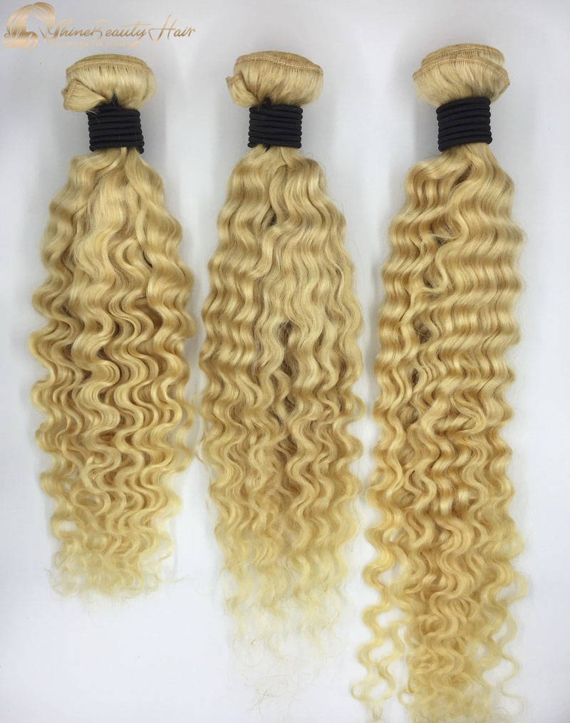Shine Beauty Hair Brand Color 613 Deep Wave Hair Bundles 3pcs/lot Brazilian Hair Free Shipping