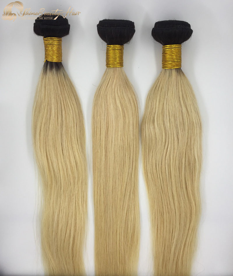China Factory Direct Hair Supplier Color 1B613 Hair Straight Bundles 3pcs/lot Brazilian Hair Shine Beauty Hair Brand Free Shipping