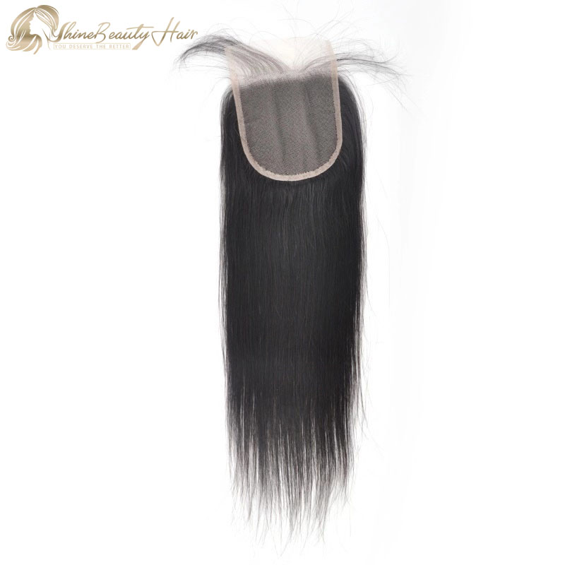 Shine Beauty Hair Factory Direct Sale Brazilian Remy Straight 4x4 HD Lace Closure 1pc Free Shipping