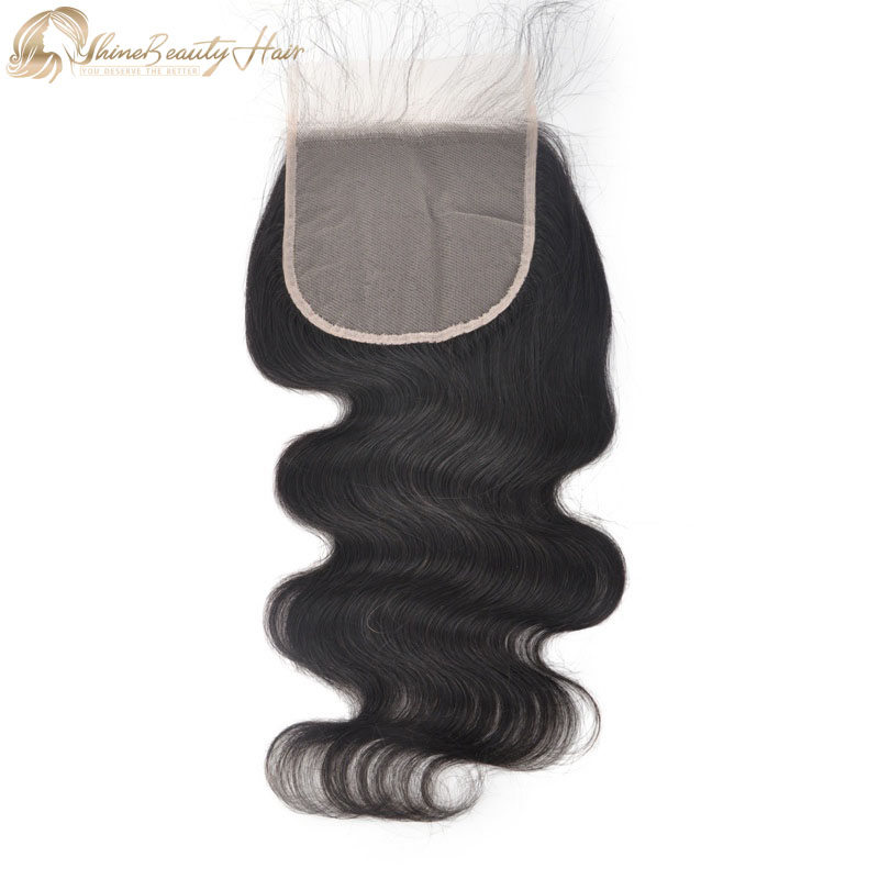 Shine Beauty Hair Remy Human Hair Straight Swiss 5x5 HD Lace Closure Preplucked Baby Hair Factory Wholesale