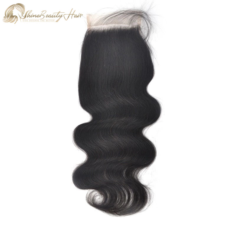 Shine Beauty Hair Brand 1 Piece Body Wave 4x4 HD Lace Closure Brazilian Remy Hair Factory Sale Free Shipping