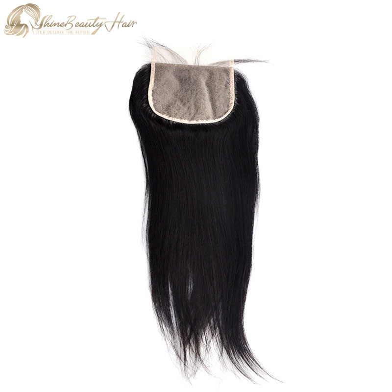 Shine Beuaty Hair Brand Straight Light Brown Preplucked 5x5 Lace Closure Factory Wholesale Free Shipping