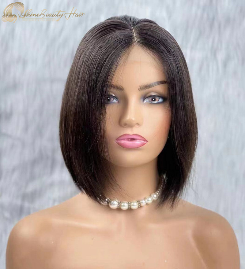 Affordable Price #1B Color Remy Hair 4x4 Lace Closure Bob Style Lace Front Wigs For Black Women Shine Beauty Hair Factory Wholesale Free Shipping