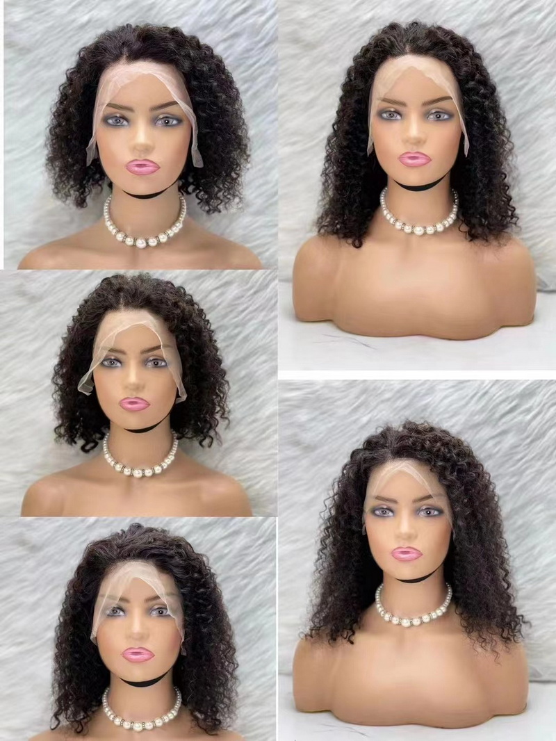 Free Express Shipping Jerry Curly 13x4 Bob Lace Frontal Wigs For Black Women Shine Beauty Hair Factory