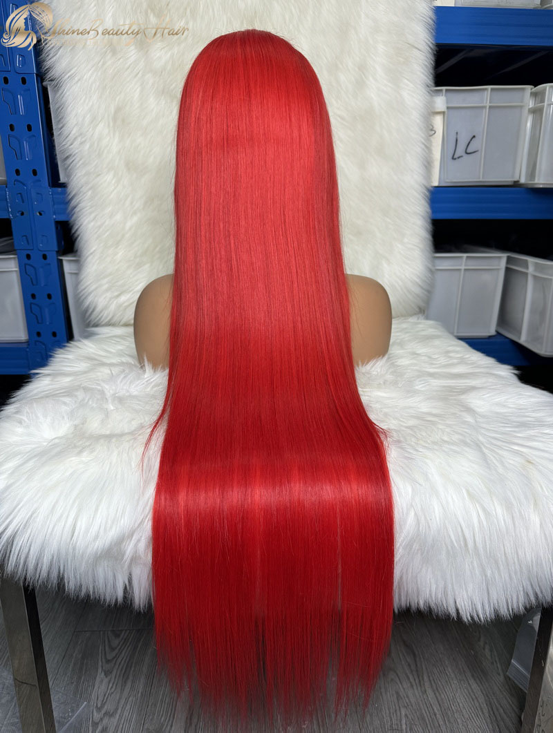 Shine Beauty Hair Brand Human Hair Transparent Lace Frontal Red Wigs For Black Women Free Shipping