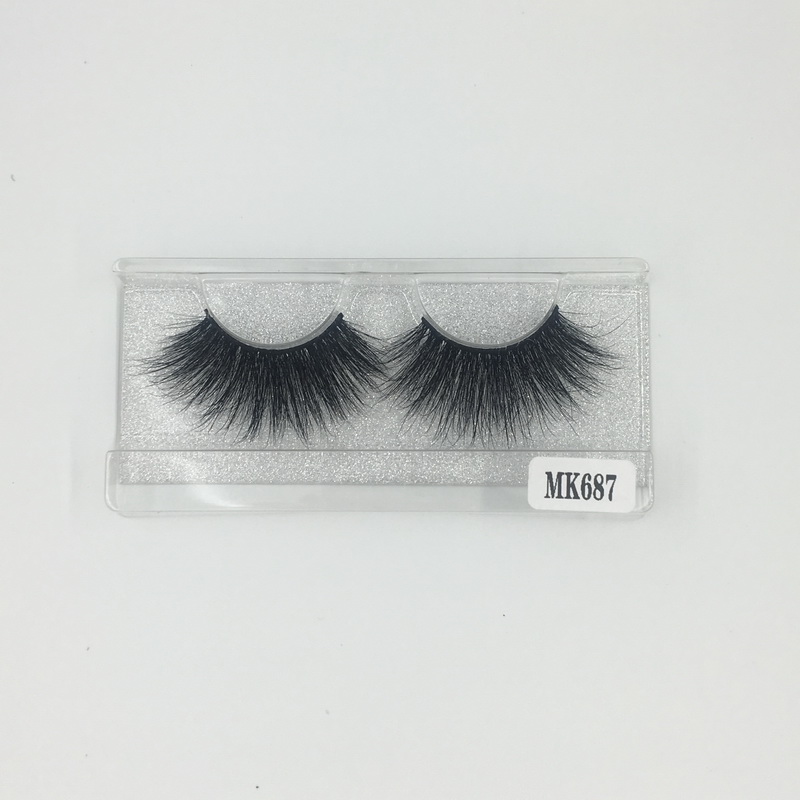 Free Shipping Wholesale Price 25mm Mink Individual Fake Eyelashes No.687 Shine Beauty Hair Brand