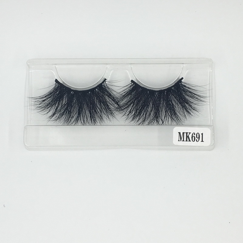 Fast Free Shipping Factory Wholesaler Long Lasting No.691 25mm Mink Fake Lashes 3D Shine Beauty Hair Company