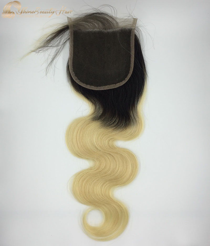 Shine Beauty Hair Brand Color 1B613 Body Wave Lace Closure 4x4 1pc Brazilian Hair China Hair Wholesaler Free Shipping