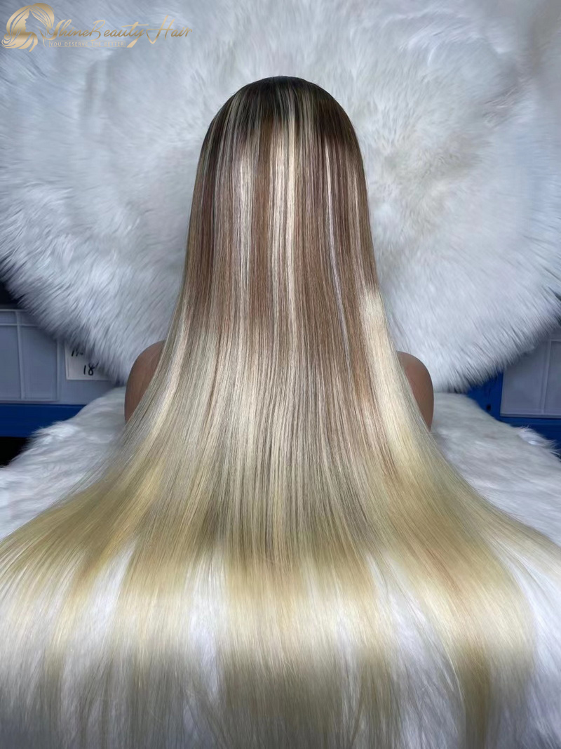 Natural #30/613 Color Straight Human Hair 13x4 Lace Front Wig for Women - Glueless, Free Shipping