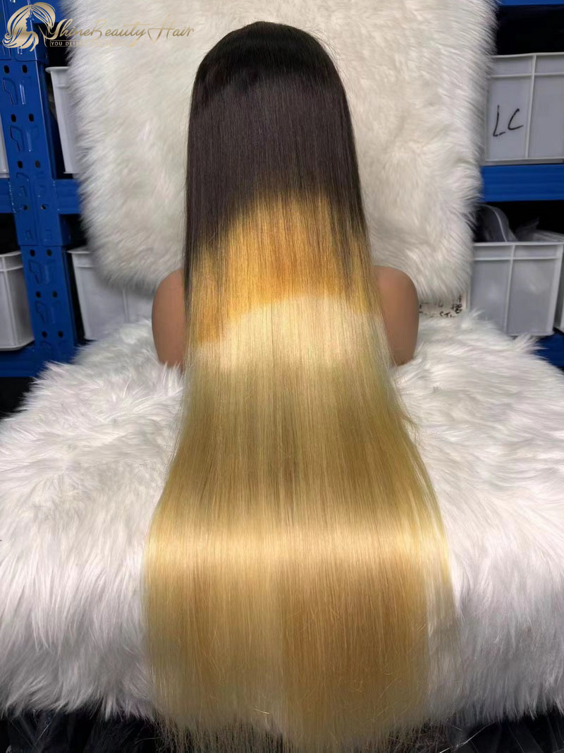 New Arrival Silky Straight Human Hair Wig for Women - #T4/27/613 Color, Free Shipping