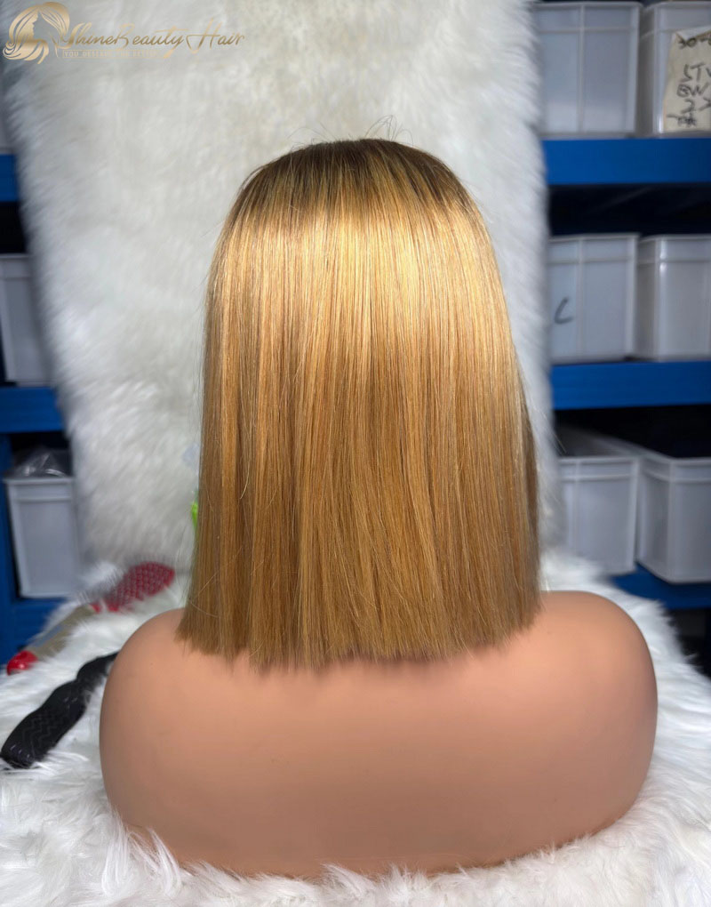 Top Quality Remy Hair #1B/27 Color 5x5 Lace Closure Bob Wigs For Black Women Free Shipping