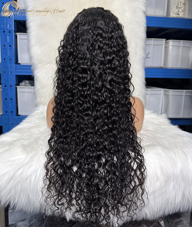 Hotsale Glueless 250% Density Water Wave 5x7 Lace Closure Wig Shine Beauty Hair Factory Wholesale