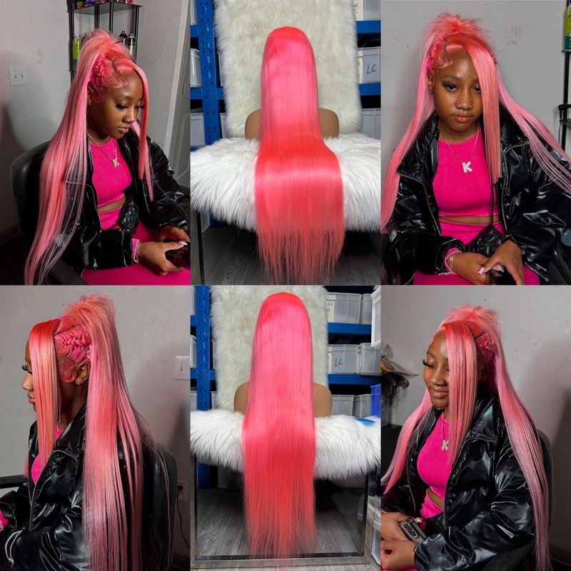 Embrace Bold Elegance with Pink 13x4 Lace Frontal Wigs